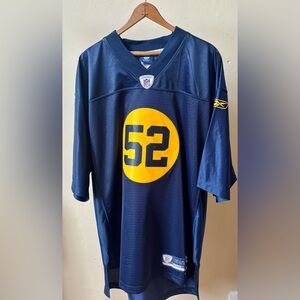 Green Bay Packers Reebok Navy Blue Throwback Jersey Clay Matthews Size Large